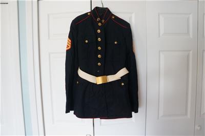 marine corps dress blue jacket Authentic USMC Dress Blue Jacket (38R)