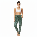 Fleece Sweatpants Joggers Hunter Green Tie-Dye
