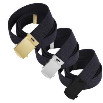 54 Inch Military Web Belts in 3 Pack