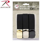 54 Inch Military Web Belts in 3 Pack