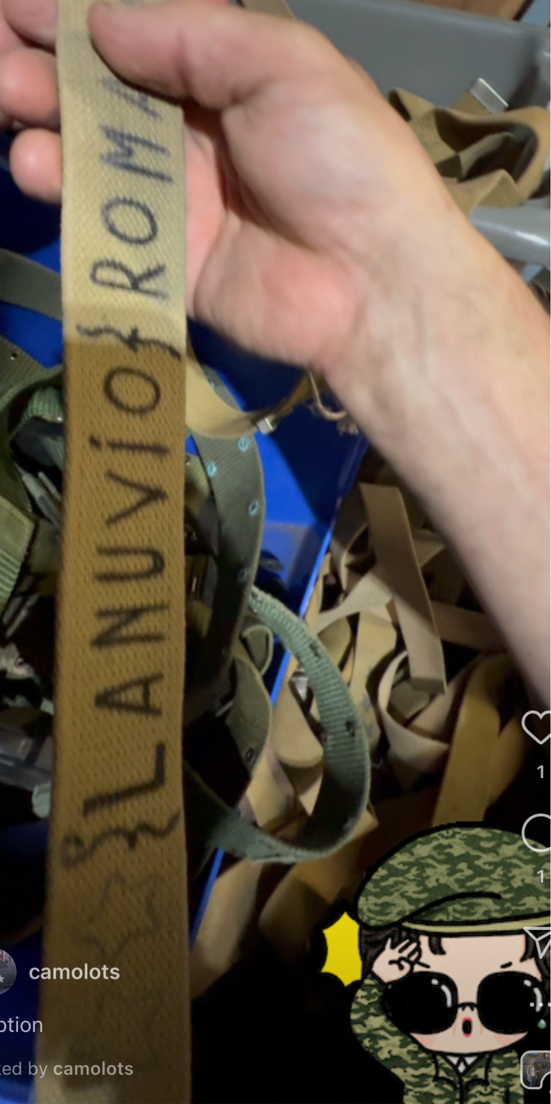 Vintage Italian Army Khaki 2 Inch Web Belt, with original buckle.