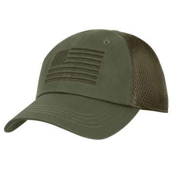 Tactical Mesh Back Cap With Embroidered US Flag