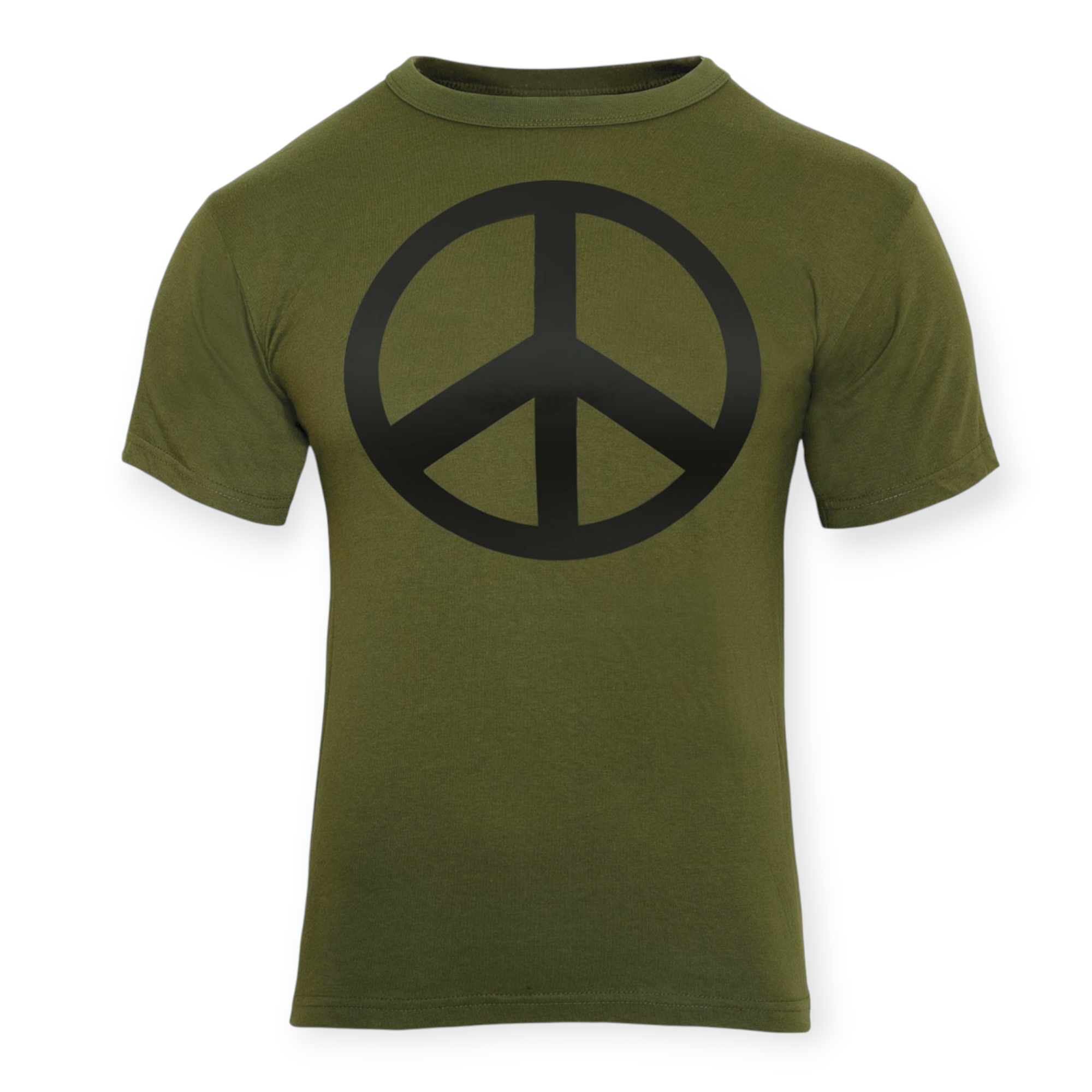Graphic Print T-shirt / Olive Drab Peace