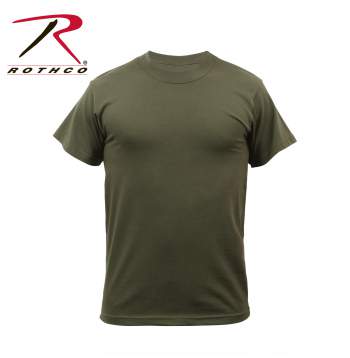 Solid Color Cotton / Polyester Blend Military T-Shirt
