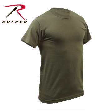 Solid Color Cotton / Polyester Blend Military T-Shirt