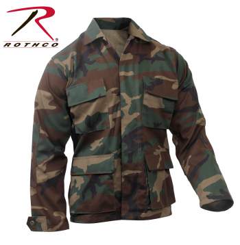 Camo Tactical BDU Jacket/Shirt- Military-Inspired Twill Combat Jacket/Shirt