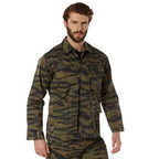 Camo Tactical BDU Jacket/Shirt- Military-Inspired Twill Combat Jacket/Shirt