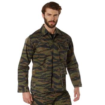 Camo Tactical BDU Jacket/Shirt- Military-Inspired Twill Combat Jacket/Shirt
