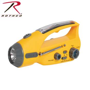Solar/Wind Up Flashlight with Radio