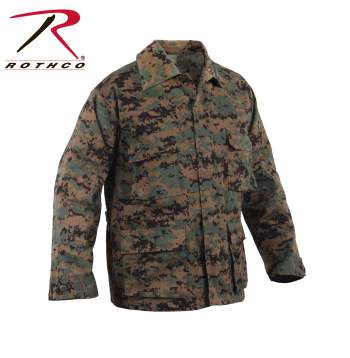 Camo Tactical BDU Jacket/Shirt- Military-Inspired Twill Combat Jacket/Shirt