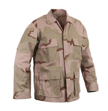 Camo Tactical BDU Jacket/Shirt- Military-Inspired Twill Combat Jacket/Shirt