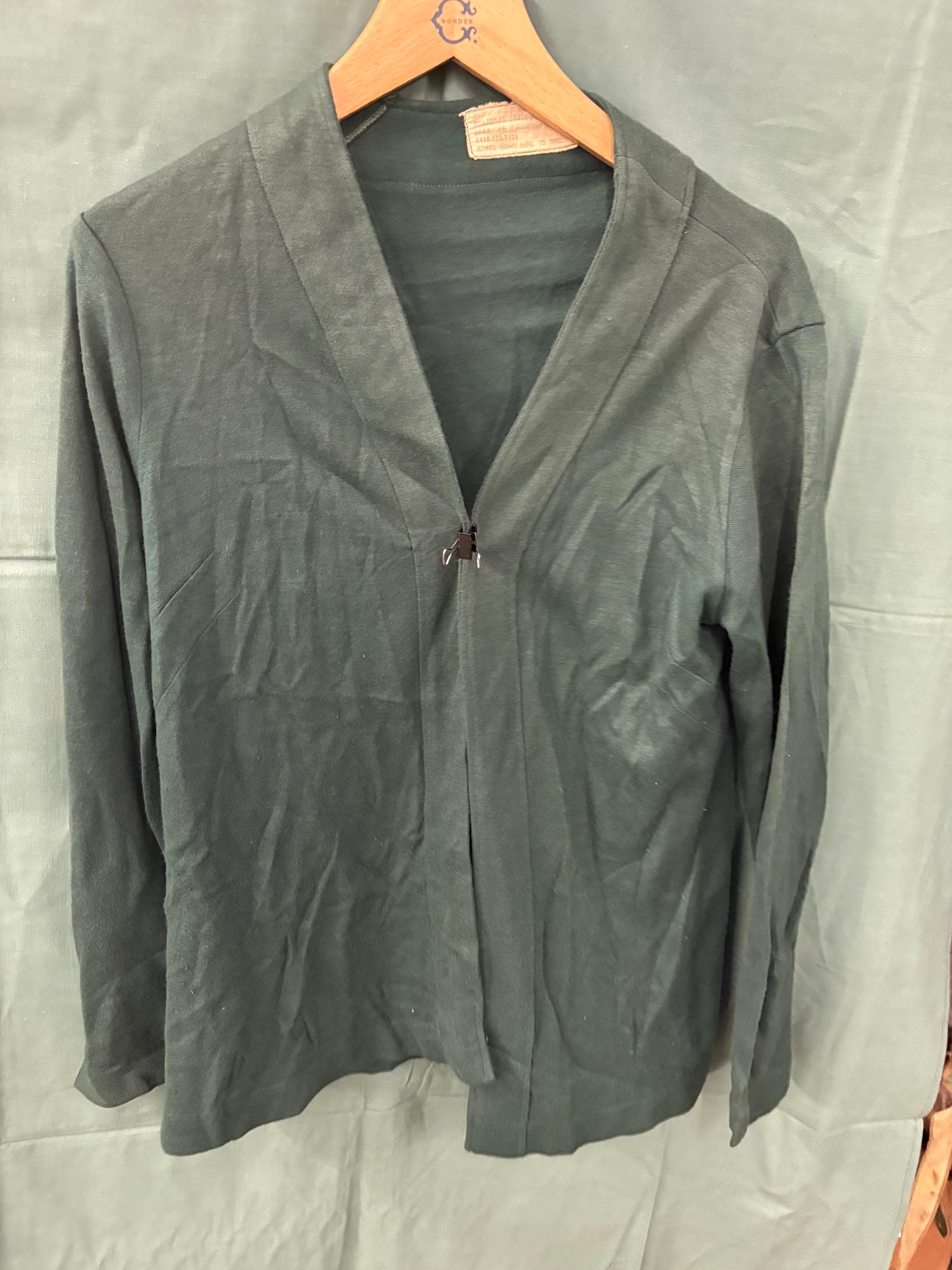 Vintage Canadian Military Women's Swing Front Cardigan / Olive Grey/ Issued