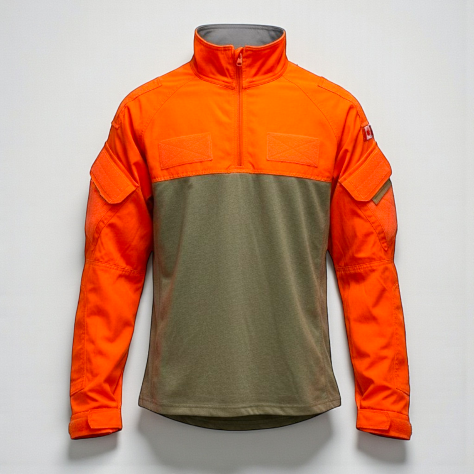 Canadian Forces SARTech Search and Rescue 1/4 Zip Pullover Sweater / Orange and Tan / Issued