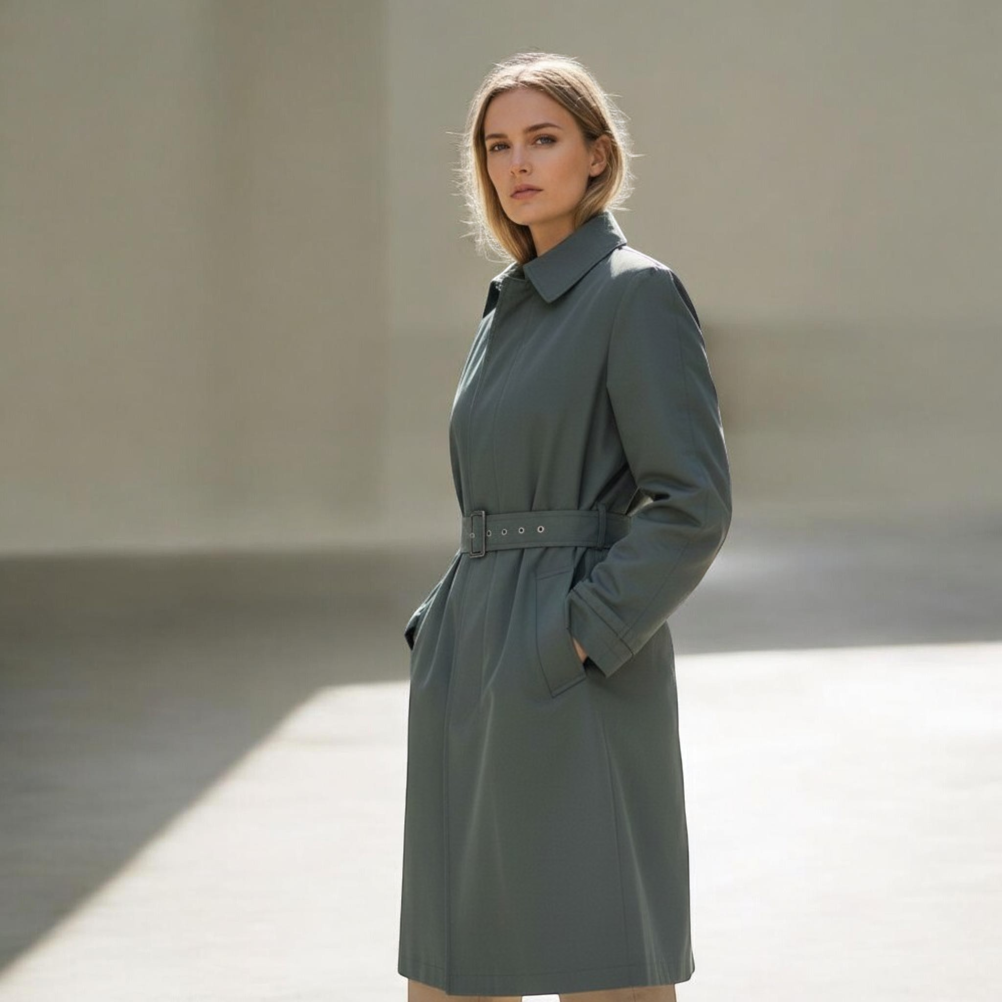 East German DDR Police Rain Trench Coat / Green