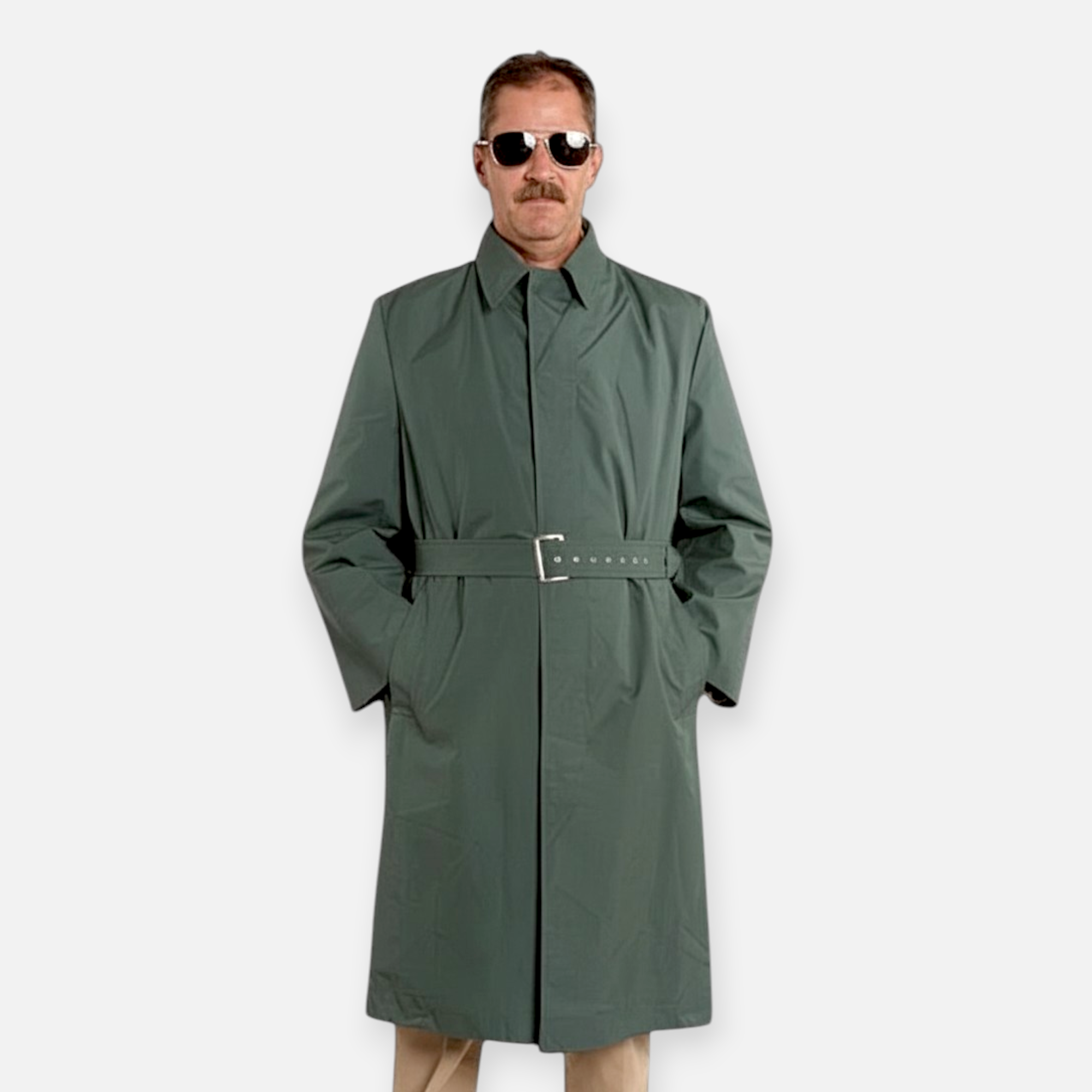 East German DDR Police Rain Trench Coat / Green