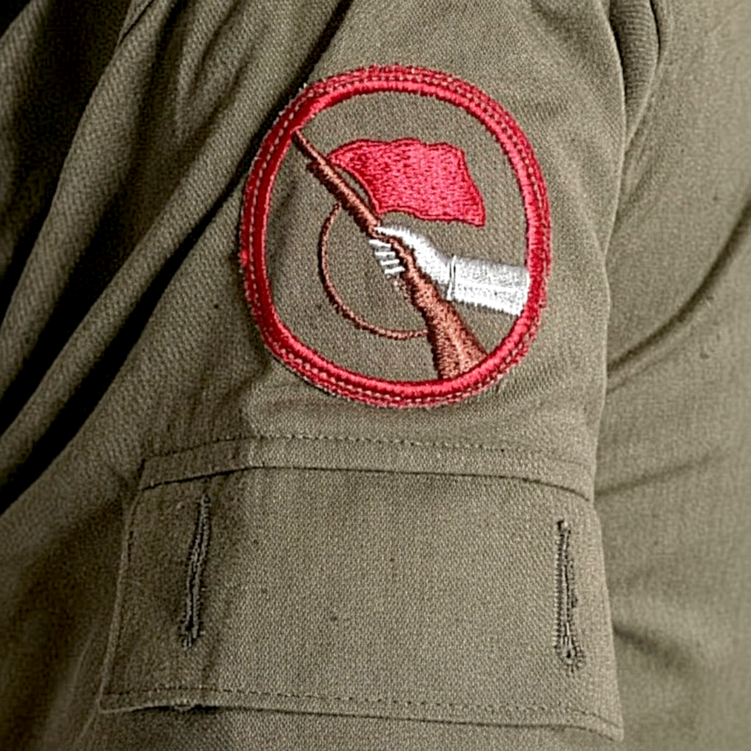 Vintage East German Kampfgruppen Jacket (Rifle patch) / Olive Drab/ Issued