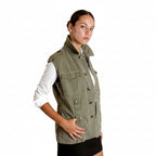 Vintage German Bundeswehr Moleskin Vest / Olive Green Grey / Unisex