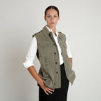 Vintage German Bundeswehr Moleskin Vest / Olive Green Grey / Unisex