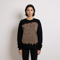 Fleece Bleach Wash Crewneck Sweatshirt Giza Black and Tan Tie Dye *Limited*