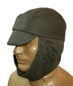 Vintage Paul Boye French Olive Green Winter Pile Cap Hat