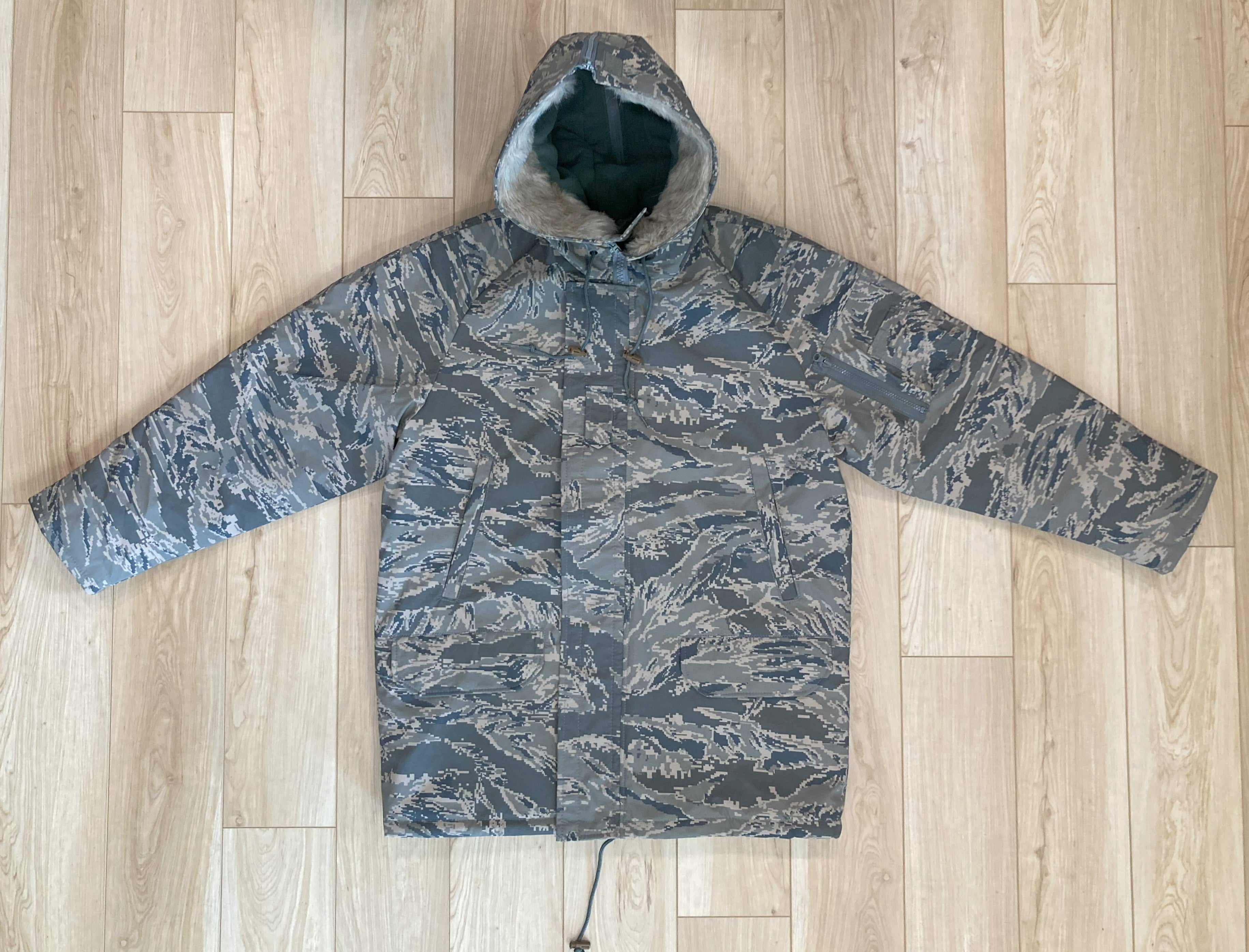 Dakota Outerwear Co. N-3B Parka ABU and Woodland Camouflage with Faux Fur Lined Hood