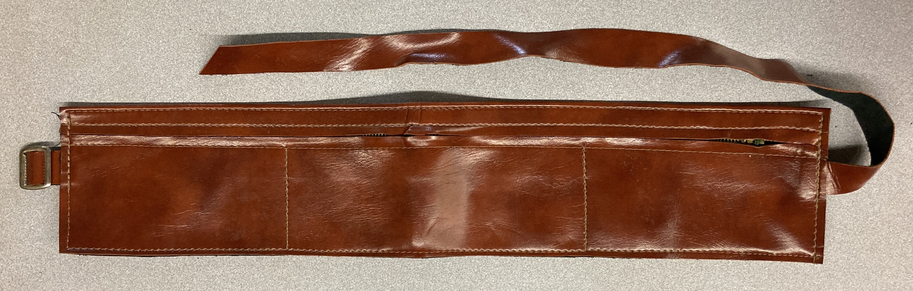 Leather Concealed Travel Belt Bag / Brown