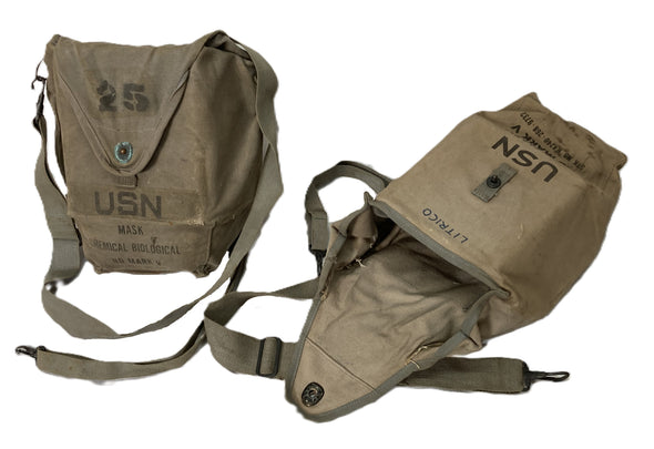 【実物美品】アメリカ海軍 Mark Vガスマスク＆バッグ付き（曇り止め付き） US Navy Mark V Gas Mask Carrier | 1957 Issue Military Surplus