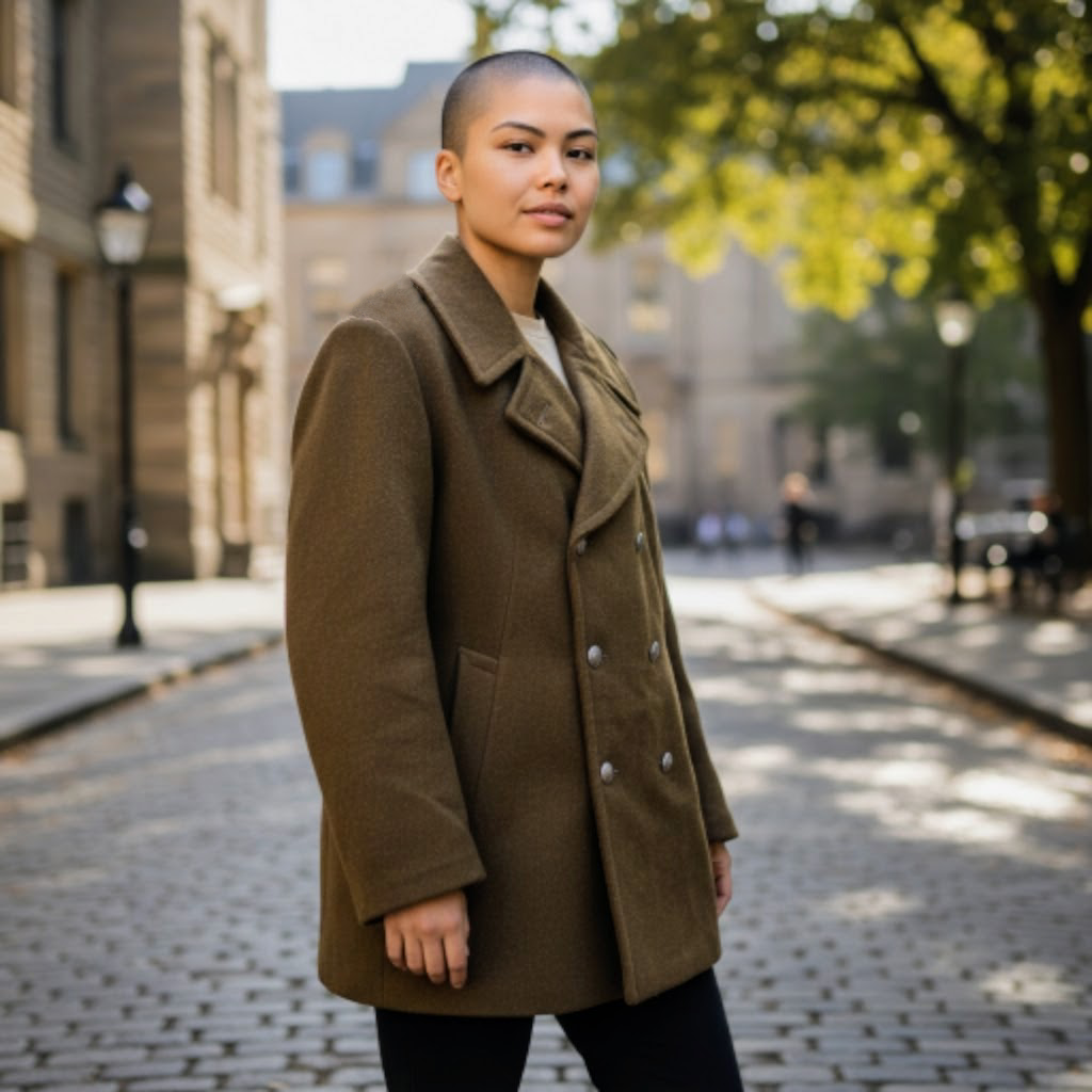 Vintage Italian Armed Forces Wool Greatcoat Overcoat