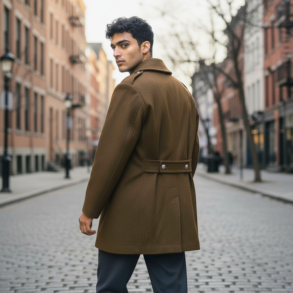 Vintage Italian Armed Forces Wool Greatcoat Overcoat