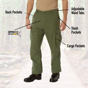Vintage Style Vietnam Rip-Stop Fatigue Pants