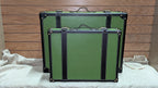 C. Wonder Green Leather Decorative Retro Luggage