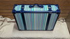C. Wonder Blue Striped Canvas Decorative Retro Luggage