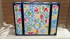 C. Wonder Whimsical Blue and White Decorative Retro Luggage