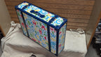 C. Wonder Whimsical Blue and White Decorative Retro Luggage