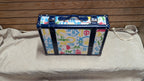 C. Wonder Whimsical Blue and White Decorative Retro Luggage