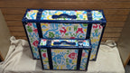 C. Wonder Whimsical Blue and White Decorative Retro Luggage