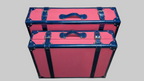 C Wonder Persimmon and Navy Canvas Decorative Retro Luggage