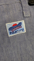 60s French Sailor Pants, Ramie Linen *Very Rare and New with Navy Patch*
