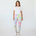 Fleece Dream Sweatpants Joggers Pastel Rainbow Pink, Blue, Purple and Yellow Tie-Dye