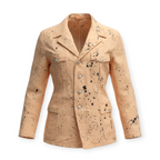 Upcycled Hand Panted East German Military Blazer/ Peach Storm Ritter Cool People (NYC)