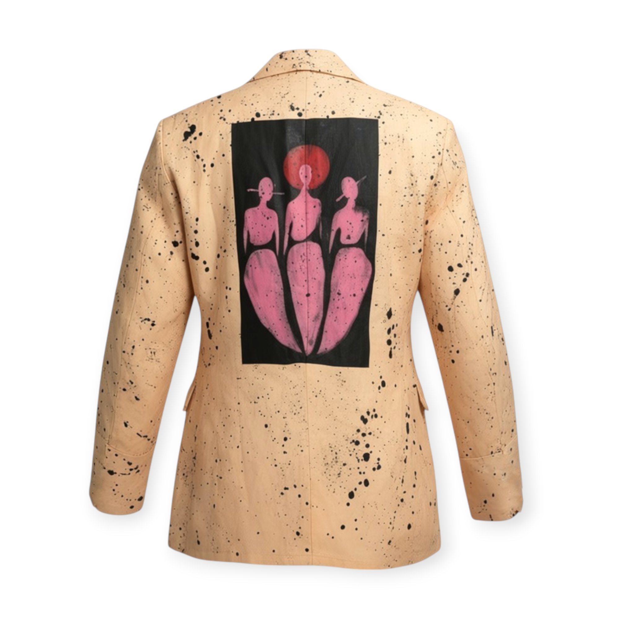 Upcycled Hand Panted East German Military Blazer/ Peach Storm Ritter Cool People (NYC)