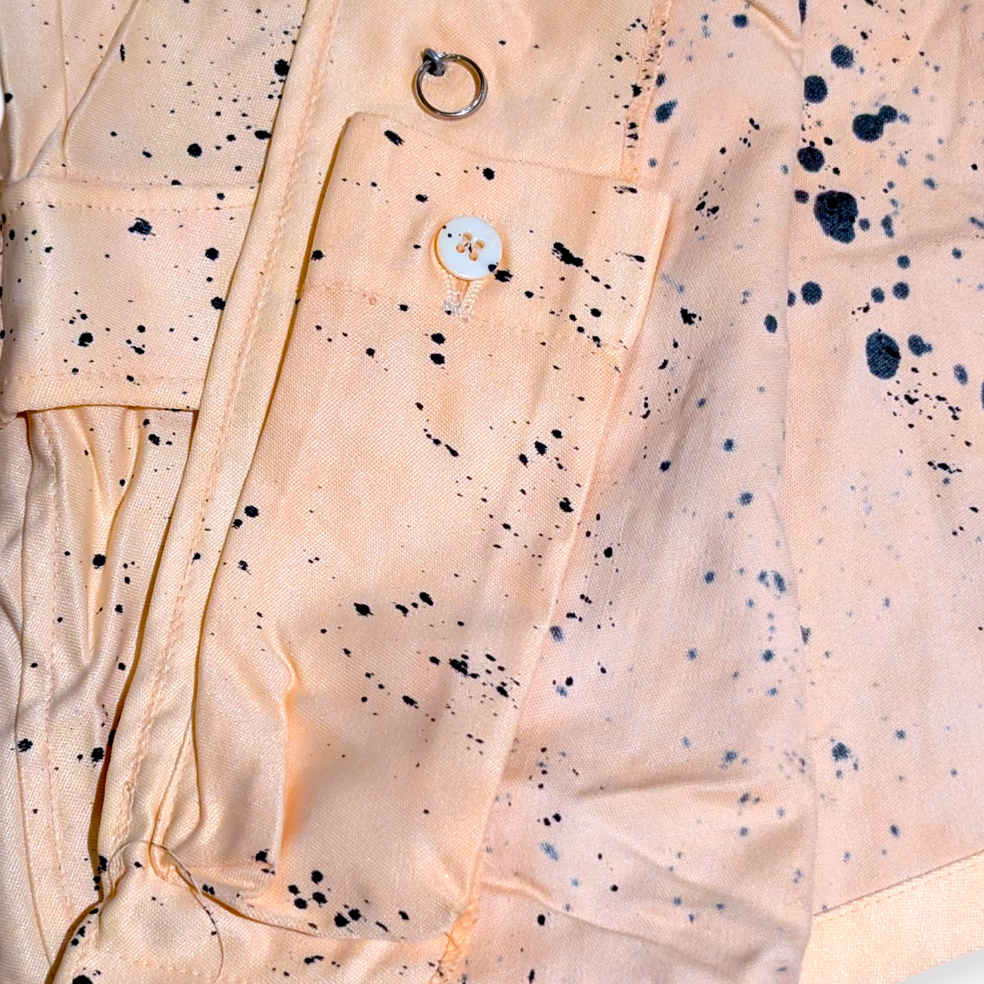 Upcycled Hand Panted East German Military Blazer/ Peach Storm Ritter Cool People (NYC)