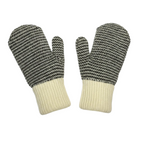 Canadian Military White Striped Knit Wool Mittens *RARE*