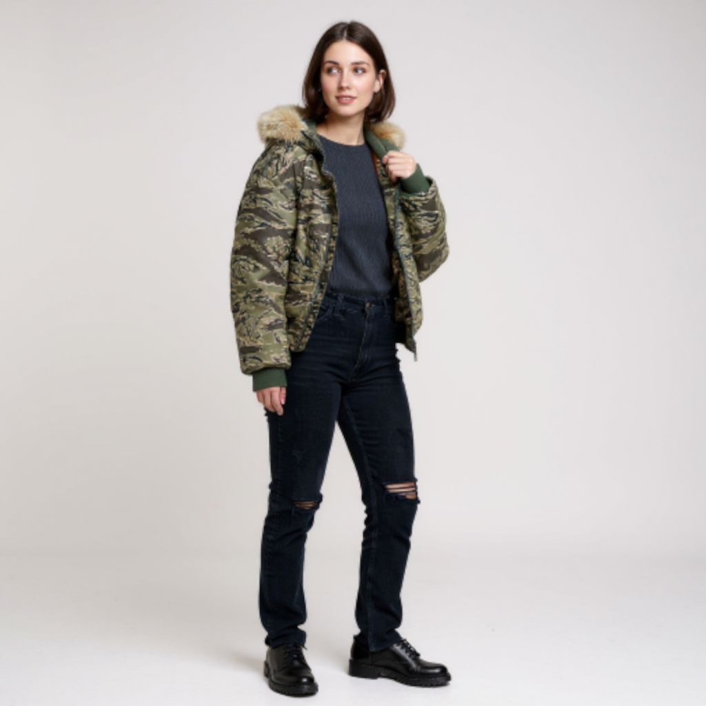 Dakota Outerwear Co. N-2B Parka ABU Camo with Faux Fur Lined Hood
