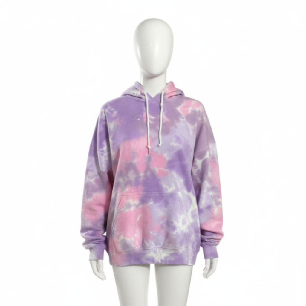 Fleece Blended Hoodie Cotton Candy Dream Pink and Purple Tie Dye