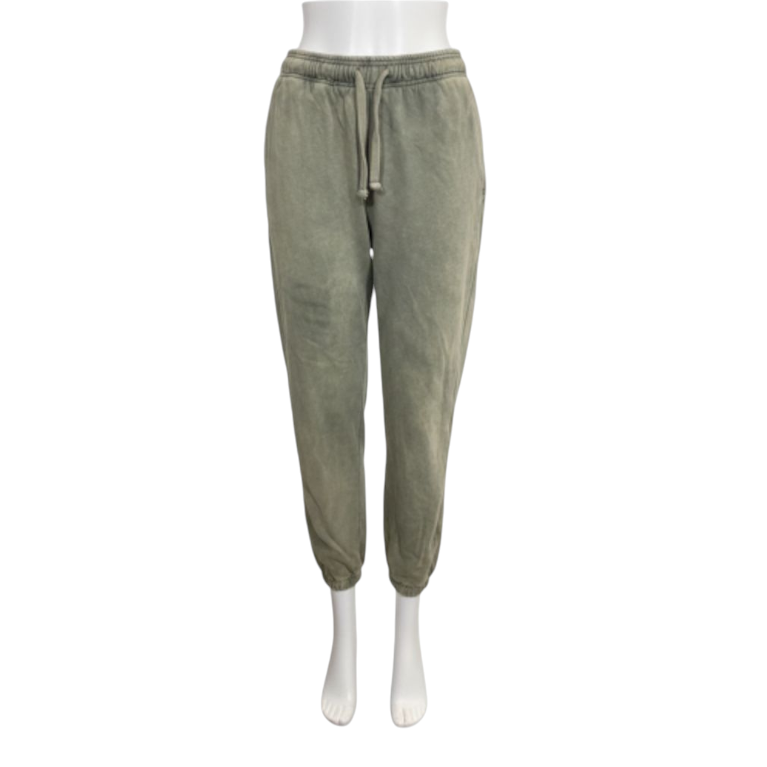 Fleece Mineral Wash Sweatpants Joggers Kale Green