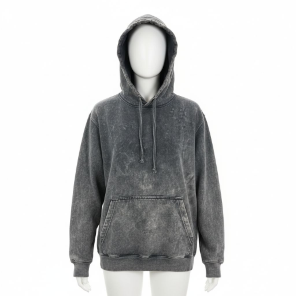 Fleece Mineral Wash Hoodie Grey *Limited*