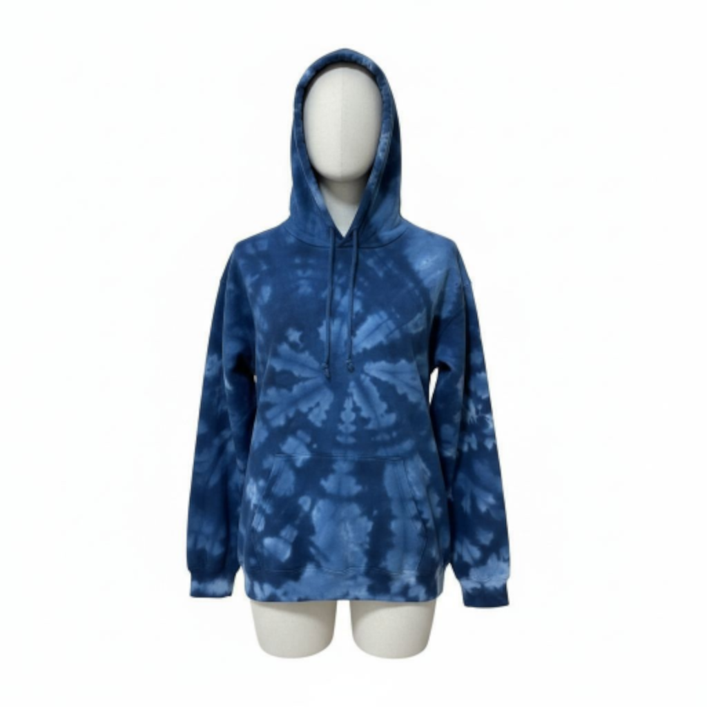 Fleece Cyclone Hoodie Navy Tie-Dye