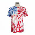 Preshrunk Cotton Americana Tie-Dye T-Shirt Fantastic Flag Red White and Blue