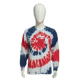 Preshrunk Cotton Americana Tie-Dye Long Sleeve T-Shirt Spiral USA Red White and Blue